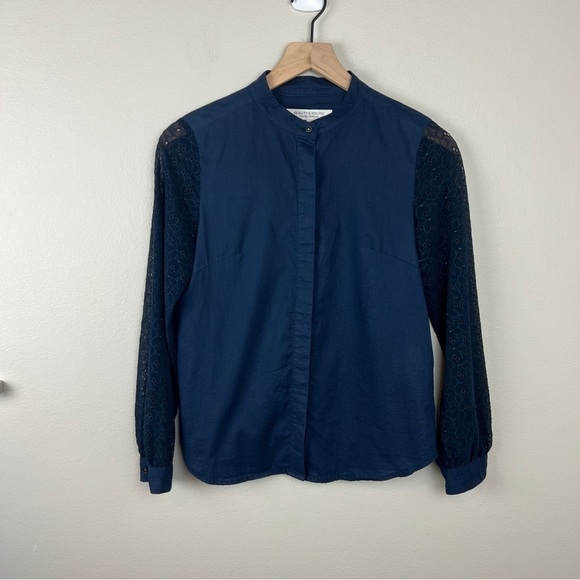 Beauty & Youth United Arrows Eyelet Sleeve Button Front Shirt - Picture 8 of 8